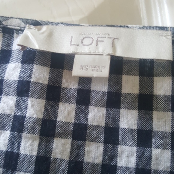 Black &White Check Cold Shoulder  Loft Top - Picture 4 of 7